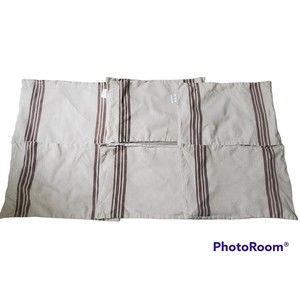 Lot Set of 6: AMAN Brown Beige Striped Placemat 100% Cotton 13x19 Made In India